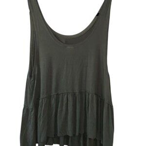 Green Tiered Sleeveless Tank Top Women's L